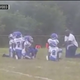 Cahokia Quarterback Club kneels during the national anthem before the team’s game Sept. 17, 2017. (Fox 2 Now video screenshot)
